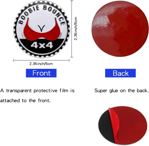 Miniatura 2 de 2 insignias de metal para automóvil de Booble Bounce, insignias de metal redondas 3D, compatibles con vehículos Jeep Wrangler, camiones, SUV, RV