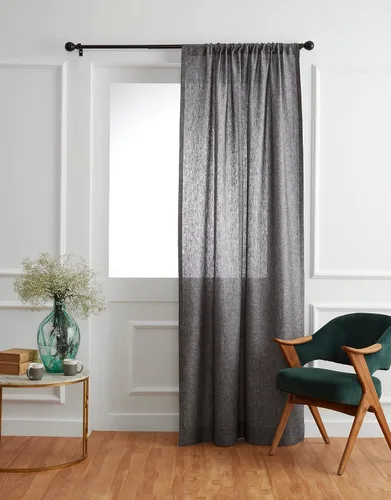 Miniatura 16 de Solino Home Cortina de lino europeo color beige, 52 x 96 pulgadas, filtro de luz, con bolsillo para barra, 96 pulgadas, 100% lino puro, tratamiento