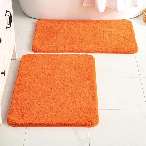 Miniatura 12 de MIULEE Juego de 2 alfombras de baño antideslizantes peludas extra gruesas y suaves, alfombrillas de baño de microfibra suave absorbente de agua