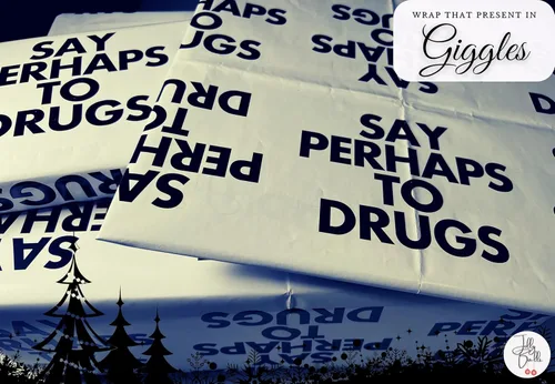 Miniatura 3 de Say Quhaps To Drugs - Juego de papel de regalo divertido Dos papeles de regalo plegados de 20 x 30 pulgadas Diseño único, divertido y original