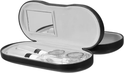 Miniatura 16 de Healifty Estuche para lentes de contacto y estuche para gafas, funda doble 2 en 1, con removedor de pinzas de espejo, caja de almacenamiento