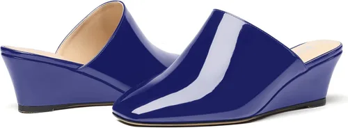 Miniatura 6 de MODENCOCO Zapatos de tacón bajo para mujer, cómodos, de patente, informales, con puntera cuadrada, de tacón bajo, de 2 pulgadas