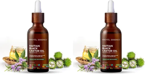 Miniatura 12 de Kreyol Essence - Aceite de ricino negro haitiano para piel y cabello, botella de vidrio, prensado en frío, sin hexano, cabello de aspecto más