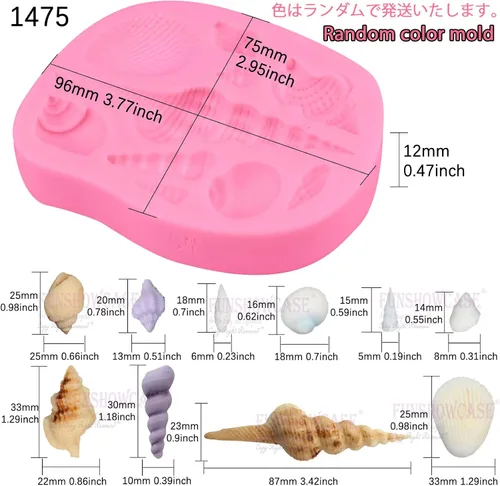 Miniatura 3 de Funshowcase Surtido Molde de silicona de caramelo de concha marina 3.8x3.0x0.7 in
