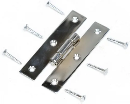 Miniatura 6 de Renovators Supply Manufacturing H - Bisagras de gabinete de 3.5 pulgadas de latón fundido macizo con acabado cromado, con herrajes, paquete de 6