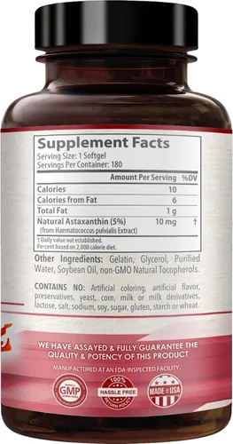 Miniatura 8 de Suplemento de astaxantina de fácil absorción, 10 mg de astaxantina de Haematococcus Pluvialis Microalgas frescas para apoyo a la salud de la piel