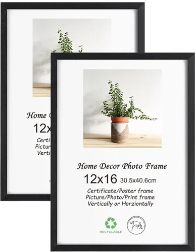 Miniatura 45 de LYYYXGYP Marco de fotos de metal A4, paquete de 3 marcos de fotos de aleación de aluminio negro de 8.3 x 11.7 pulgadas con plexiglás para colgar