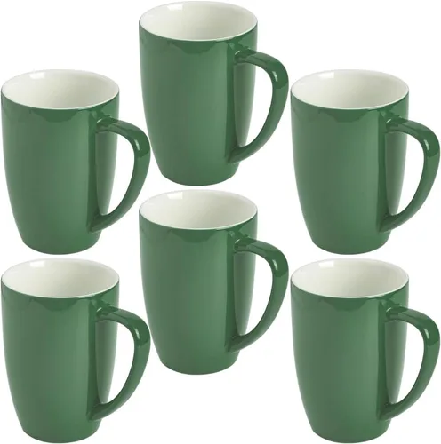 Miniatura 18 de homEdge Juego de tazas de porcelana, taza de 16 onzas para té, latte, moca, chocolate caliente, juego de 6, colores surtidos