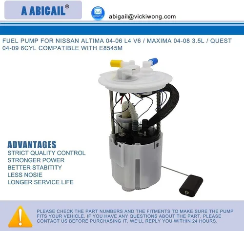 Miniatura 2 de Ensamble de bomba de combustible eléctrica compatible con Nissan Altima 2004 2005 2006 Nissan Maxima 2004-2008 Nissan Quest 2004-2009 V6 3.5L E8545M