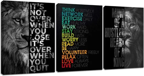 Arte de pared motivacional para oficina, lienzo inspirador, arte de pared, póster de ajetreo, impresión de cita de empresario, pintura de pared, 3