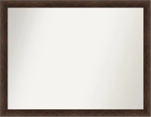 Miniatura 481 de Amanti Art Espejo de pared personalizado no biselado (24 x 27 pulgadas), marco estrecho de nogal chipre - varios tamaños personalizados - Espejo
