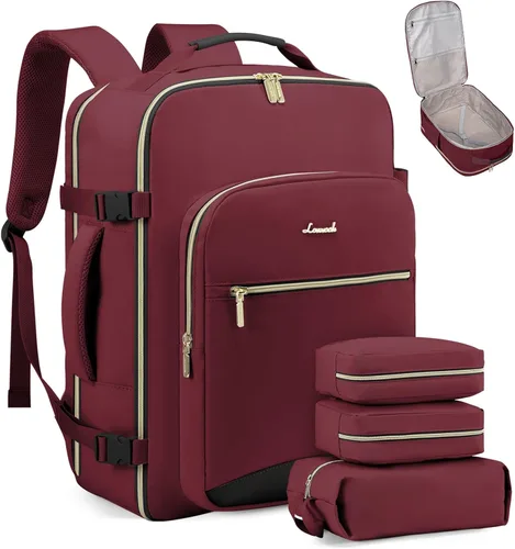 Miniatura 45 de LOVEVOOK Mochila de viaje de 40L aprobada para vuelo, 3 cubos de embalaje, bolsa de viaje impermeable para artículos personales, equipaje de mano