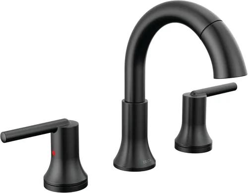 Delta Faucet Trinsic - Grifo de baño extraíble, grifo de baño extraíble, grifo de baño negro de 3 agujeros, rociador extraíble de 3 agujeros, grifo