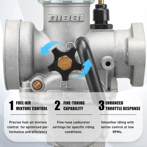 Miniatura 4 de NIBBI Carburador PE22mm para motor de motocicleta con brida de 110cc-130cc Carburador con jets de carburador para Dirt Bike Mini Bike Apollo TaoTao