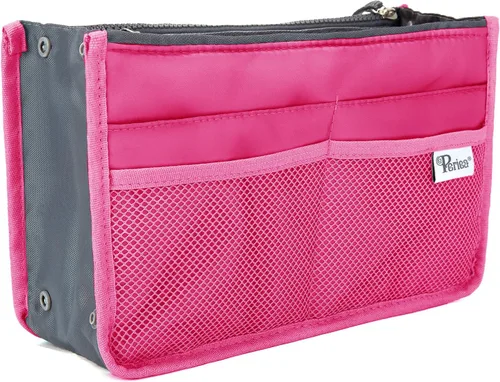 Periea - Organizador de bolso de mano con inserto - Chelsy - 28 colores disponibles - Pequeño, mediano o grande, Rosa, M