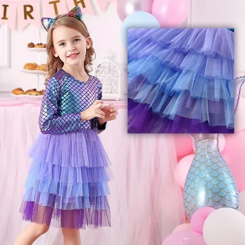 Miniatura 5 de VIKITA Vestidos de invierno de manga larga para niñas de 3 a 7 años