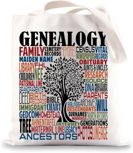 BWWKTOP Genealogist Tote Bag Genealogía Regalos Historiador Investigador Bandolera Familiar Historiador Regalos