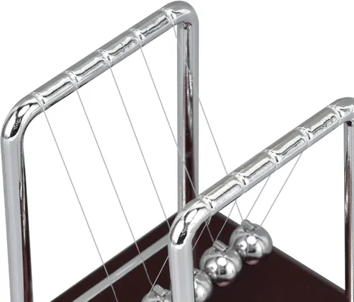 Miniatura 9 de Péndulo Newtons, bola clásica de equilibrio Newton, bola educativa de ciencia de física, bola oscilante, de metal, movimiento perpetuo, adorno