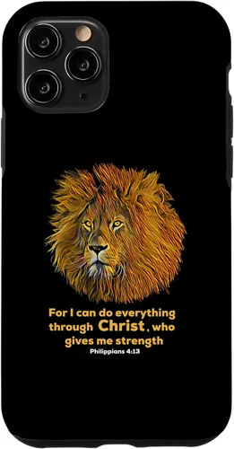 Miniatura 13 de Funda para iPhone 11 Pro Max Filipenses 4:13 con versículo de la Biblia cristiana, regalo de león cristiano