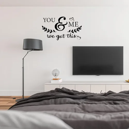 Miniatura 3 de PLIGREAT You & Me We Got This Quotes - Calcomanías de pared para despegar y pegar, adhesivo de pared de vinilo extraíble para el día de San Adhesivo