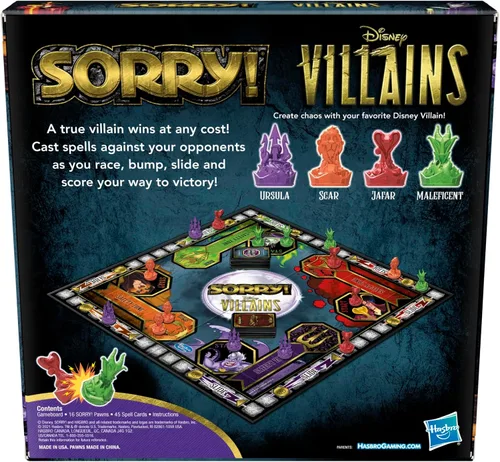 Miniatura 2 de Hasbro Gaming Lo siento! Juego de mesa: Edición de villanos de Disney para niños, juegos familiares para mayores de 6 años (exclusivo de Amazon)