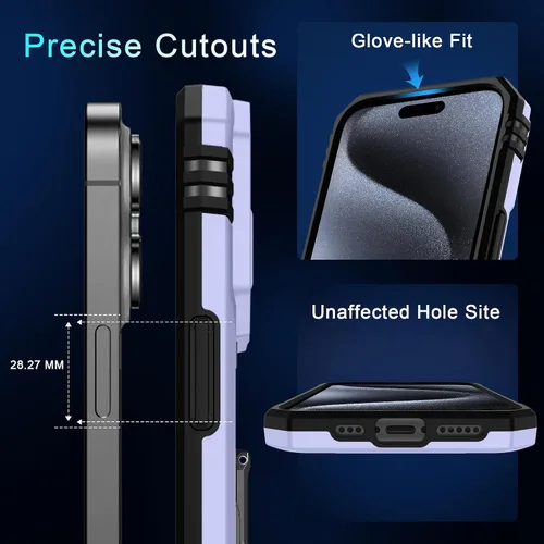 Miniatura 376 de DEERLAMN Funda para iPhone Xs Max con funda deslizante para cámara + protector de pantalla, soporte giratorio de anillo de grado militar a prueba