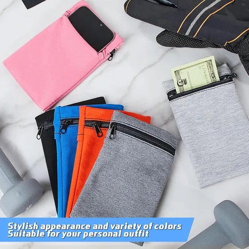 Miniatura 7 de 6 piezas con cierre de cremallera, cartera de muñeca, cartera de viaje, cartera de muñeca para mujer, muñequera con bolsillo para la muñeca
