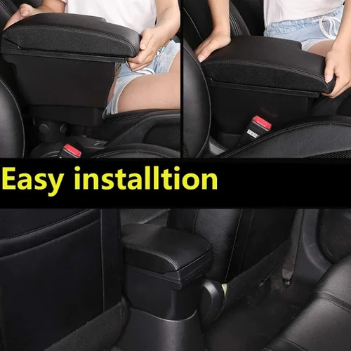 Miniatura 6 de para Nissan Juke Caja de Apoyabrazos de Consola de Doble Capa con Almacenamiento y 3 Puertos USB Todo negro