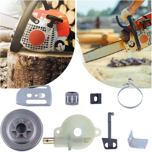 Miniatura 3 de Bomba de aceite de tambor de embrague Placa de barra de freno Kit de barra de estrangulador para motosierra Husqvarna 142 137 136 36 41