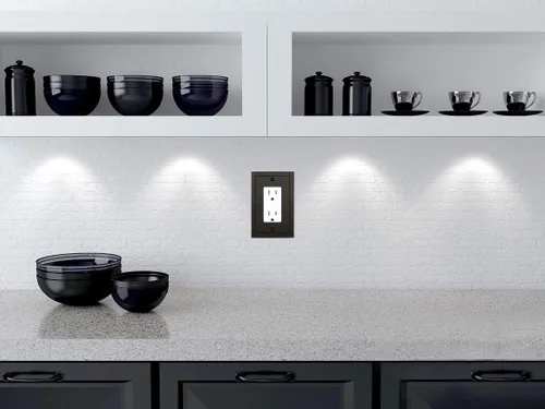Miniatura 6 de Henne Bery Placa decorativa de pared con borde moderno, tapa de tomacorriente para cubrir enchufe, aleación de zinc maciza duradera