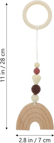 Miniatura 5 de Toddmomy Juguetes de madera para colgar de madera, 4 piezas, juguete colgante de actividad de madera, decoración sensorial para guardería
