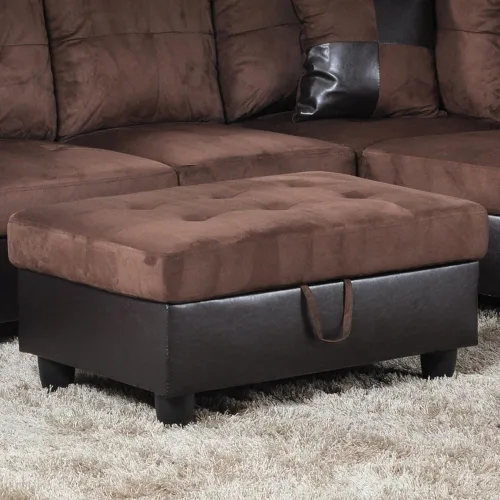 Miniatura 2 de A Ainehome Otomana, moderna otomana de cuero para sala de estar, apartamento y espacio pequeño (tamaño: 28.5 x 19 x 17.5 pulgadas de alto, A-negro)