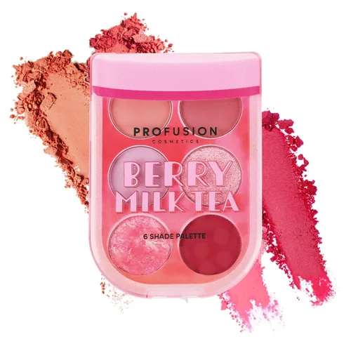 Miniatura 8 de Profusion Cosmetics Paleta de sombras de ojos de té de leche, 6 tonos altamente pigmentados y mezclables con acabados mate y brillantes para un Té
