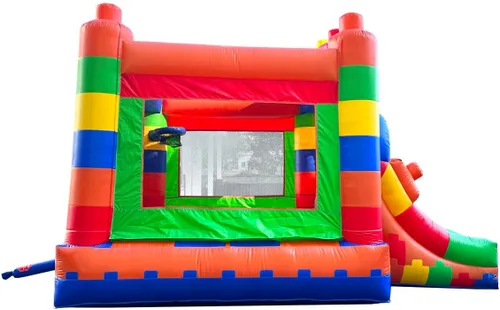 Miniatura 7 de Crossover - Casa inflable de rebote con tobogán para niños, 26.5 x 12 x 14.5 pies, bloque de construcción combinado de tobogán acuático, incluye