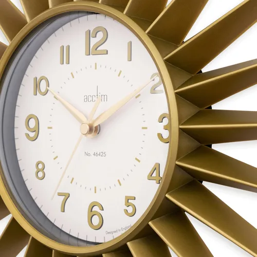 Miniatura 6 de Acctim 21760 Stella Sprayed Starburst Reloj de Pared, Oro