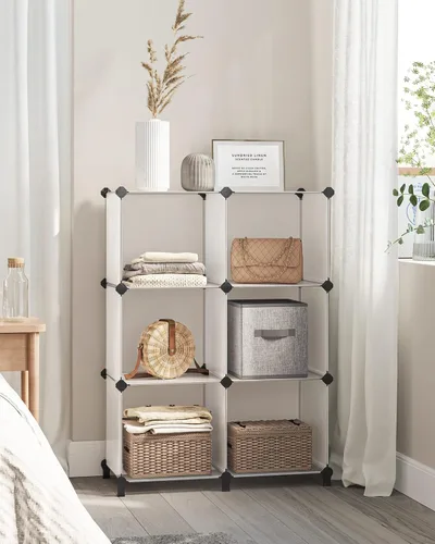 Miniatura 7 de SONGMICS ULPC206W01 - Organizador de almacenamiento de 6 cubos, estantería modular, organizadores de armario y almacenamiento, estantes apilables