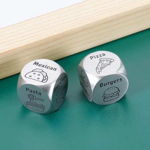 Miniatura 6 de Juego de 2 dados de comida, regalos del día del padre, para marido, hombres, papá, decisión de comida, dados para parejas, regalo de graduación