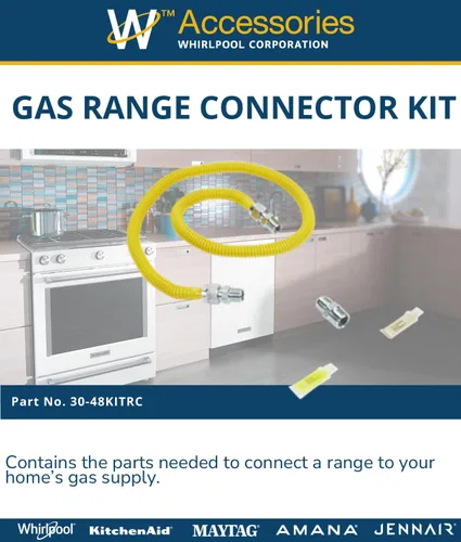 Miniatura 3 de Whirlpool 30-48KITRC Kit de conectores originales OEM para gamas de gas – Reemplaza 1200186, 18001065, 30-48KITR, 30-48KITRA, AH1485650, EA1485650