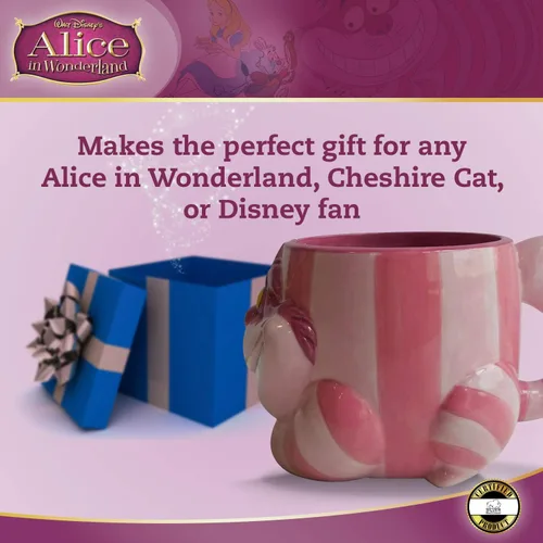 Miniatura 4 de Silver Buffalo - Taza de cerámica esculpida en 3D de 20 onzas, con diseño de Alicia en el país de las maravillas de Disney Cheshire Cat