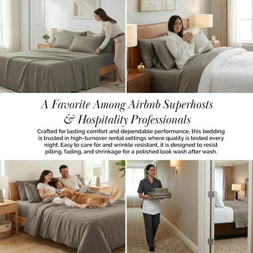 Miniatura 122 de Southshore Fine Living, Inc. Juego de 7 piezas de sábanas King divididas para cama ajustable, juego de sábanas King divididas con bolsillo de 21