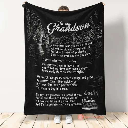 Miniatura 4 de Manta personalizada con texto en inglés «To My Great Grandson», manta floral de elefante para bisnieto, manta de elefante para bisnieto, manta
