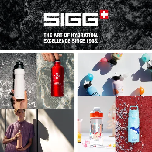 Miniatura 6 de SIGG - Botella de agua deportiva - WMB Sports Black - Con tapa deportiva de 3 etapas - Fabricado en Suiza - A prueba de fugas - Ligero - Metal