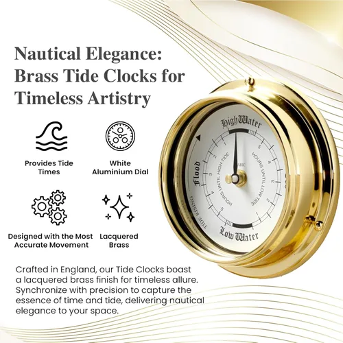 Miniatura 4 de Reloj Tradicional de Fases Lunares de Latón Macizo del Hemisferio Norte - Hecho a Mano en Inglaterra, Caja de Latón Pesado (1.1 lbs), 6x2 Pulgadas