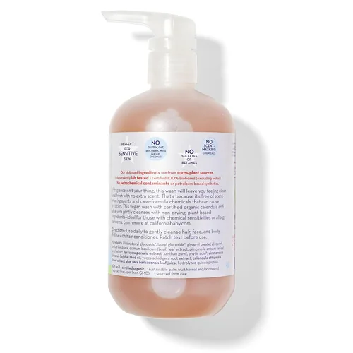 Miniatura 2 de California Kids Shampoo + Kids Body Wash 2 en 1 Súper sensible (sin perfume) Cuidado de la piel suave 100% a base de plantas Hipoalergénico