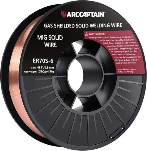 Miniatura 11 de ARCCAPTAIN Alambre de soldadura MIG, 0.030 10Lb Mig Wire ER70S-6 10Lbs Acero de carbono sólido con gas de baja salpicadura Alambre de soldadura MIG