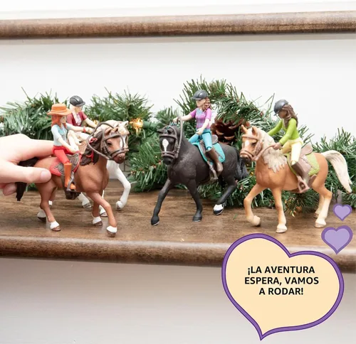 Miniatura 3 de Schleich Horse Club - Juego completo de figuras de juguete de 40 piezas del Horse Club Rider - Figuras articuladas de jinete de Hannah, Sofia, Lisa