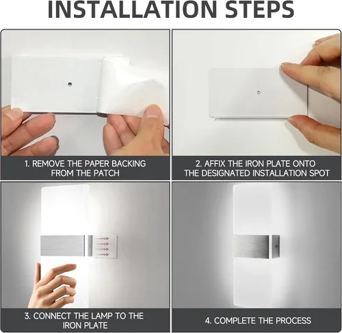 Miniatura 8 de MEHIDFY Juego de 2 apliques de pared, lámpara de pared regulable con control táctil, apliques de pared LED recargables, luces de pared a