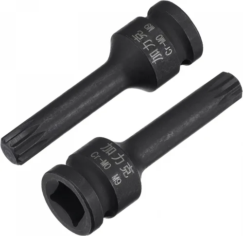 Miniatura 8 de uxcell M7 Impact Spline Bit Socket, 3/8" Square Drive 2.362 in Longitud CR-MO Tamaños métricos 2 Pcs