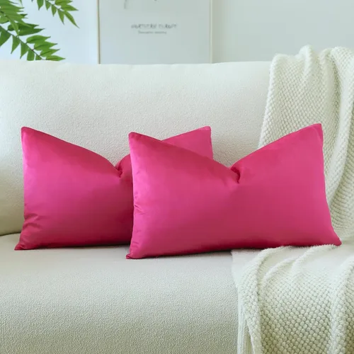Miniatura 53 de OTOSTAR Fundas de almohada decorativas de terciopelo suave, funda de cojín cuadrada sólida, fundas de almohada para decoración del hogar, fundas