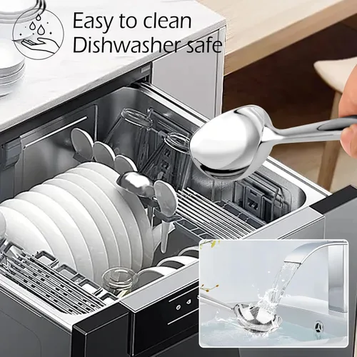 Miniatura 5 de Leden Cuchara de helado de metal resistente, cuchara de aluminio antiadherente para helado duro, apta para lavavajillas, multiusos